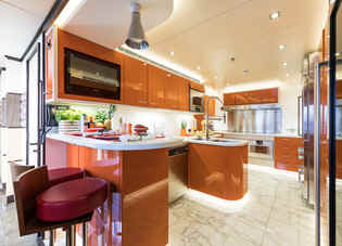 Yacht Khalilah Michelin chef galley